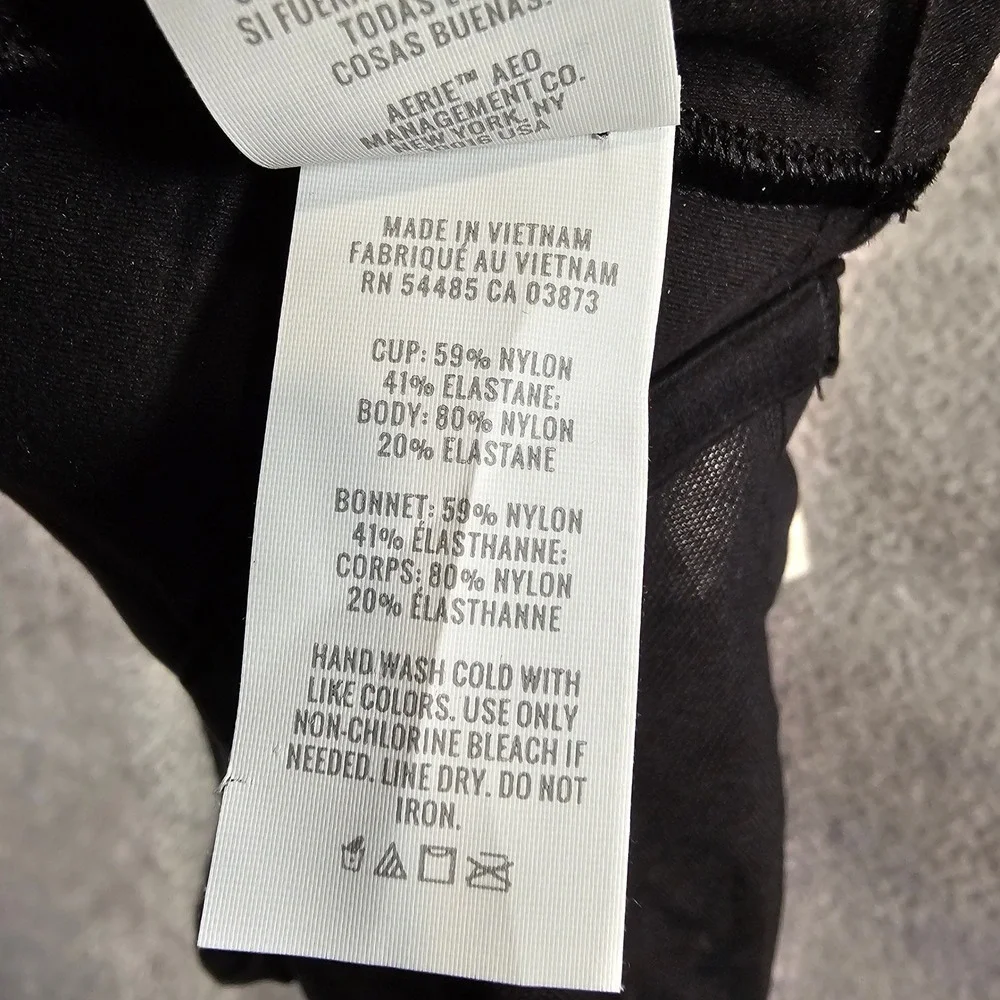 Aerie Smoothez‎ Unlined Triangle Bralette Black Small NEW